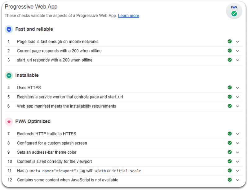 config pwa 2